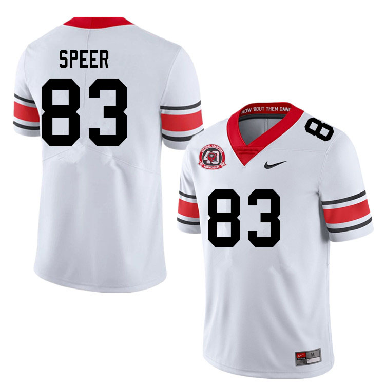 Men #83 Cole Speer Georgia Bulldogs College Football Jerseys Sale-40th Anniversary